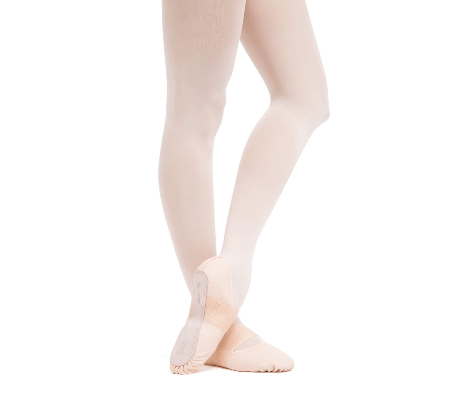Soft ballet shoes with full sole and wide elastic