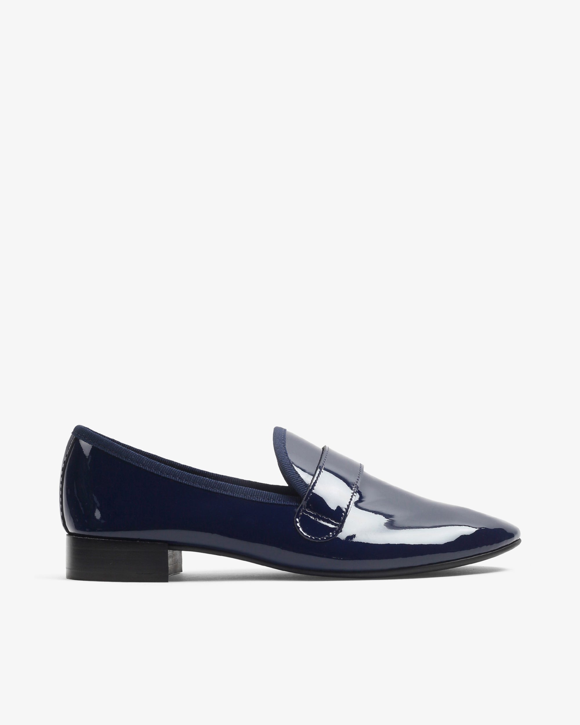 Mocassins Michael cuir verni Bleu Classique Repetto Paris