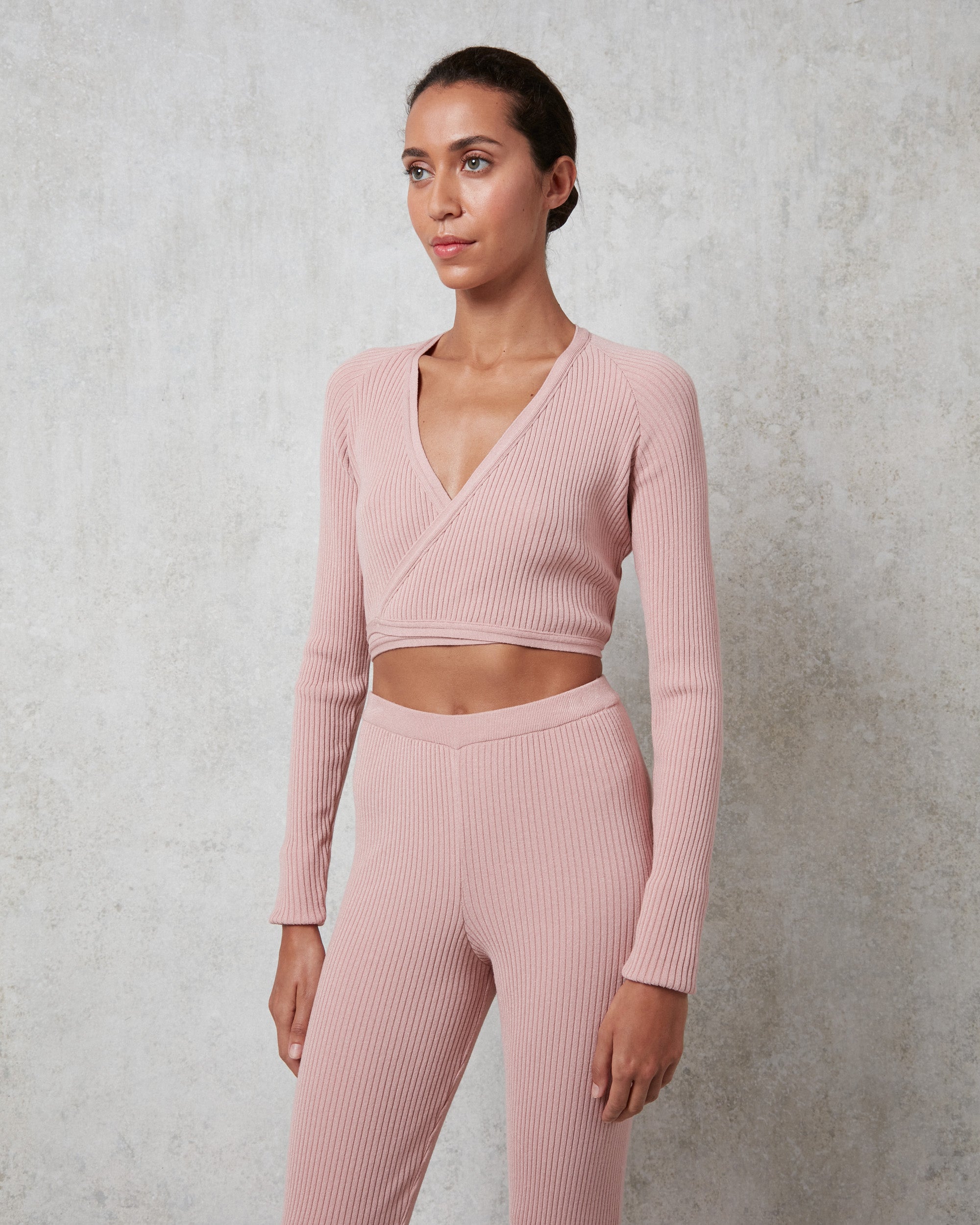 Repetto Cache Coeur Manche Longue Rib-knit Wrap-over