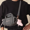 Mini duffle bag with shoulder strap