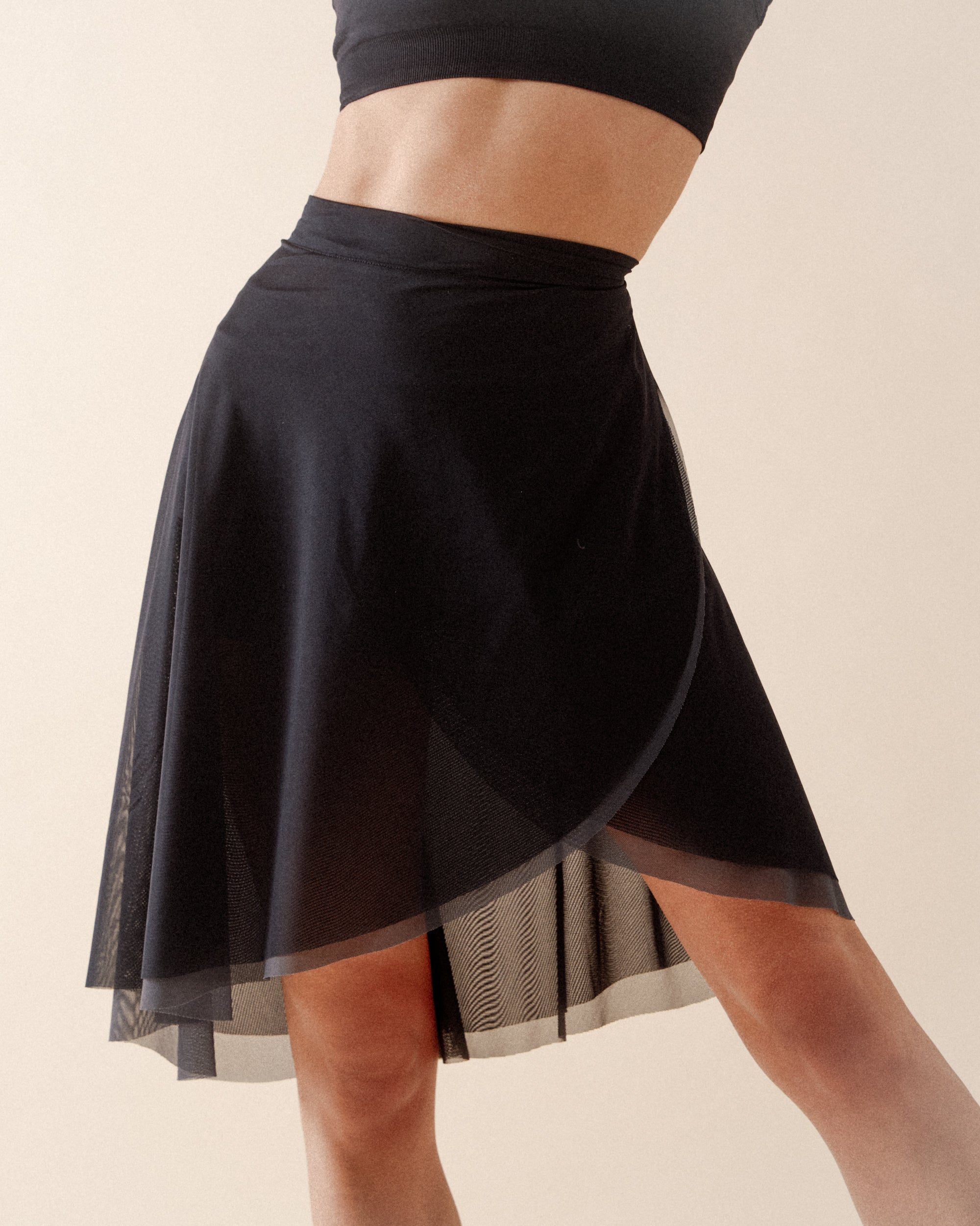 Two color reversible fishnet skirt