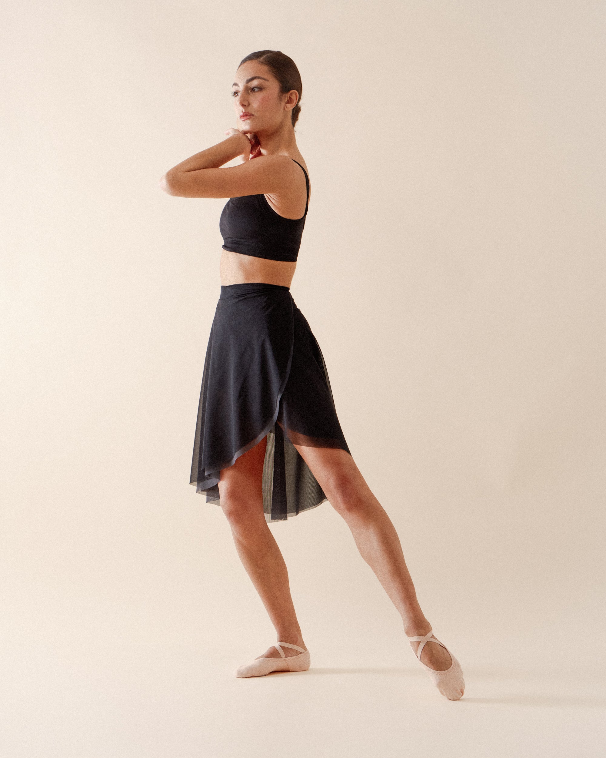 Two color reversible fishnet skirt