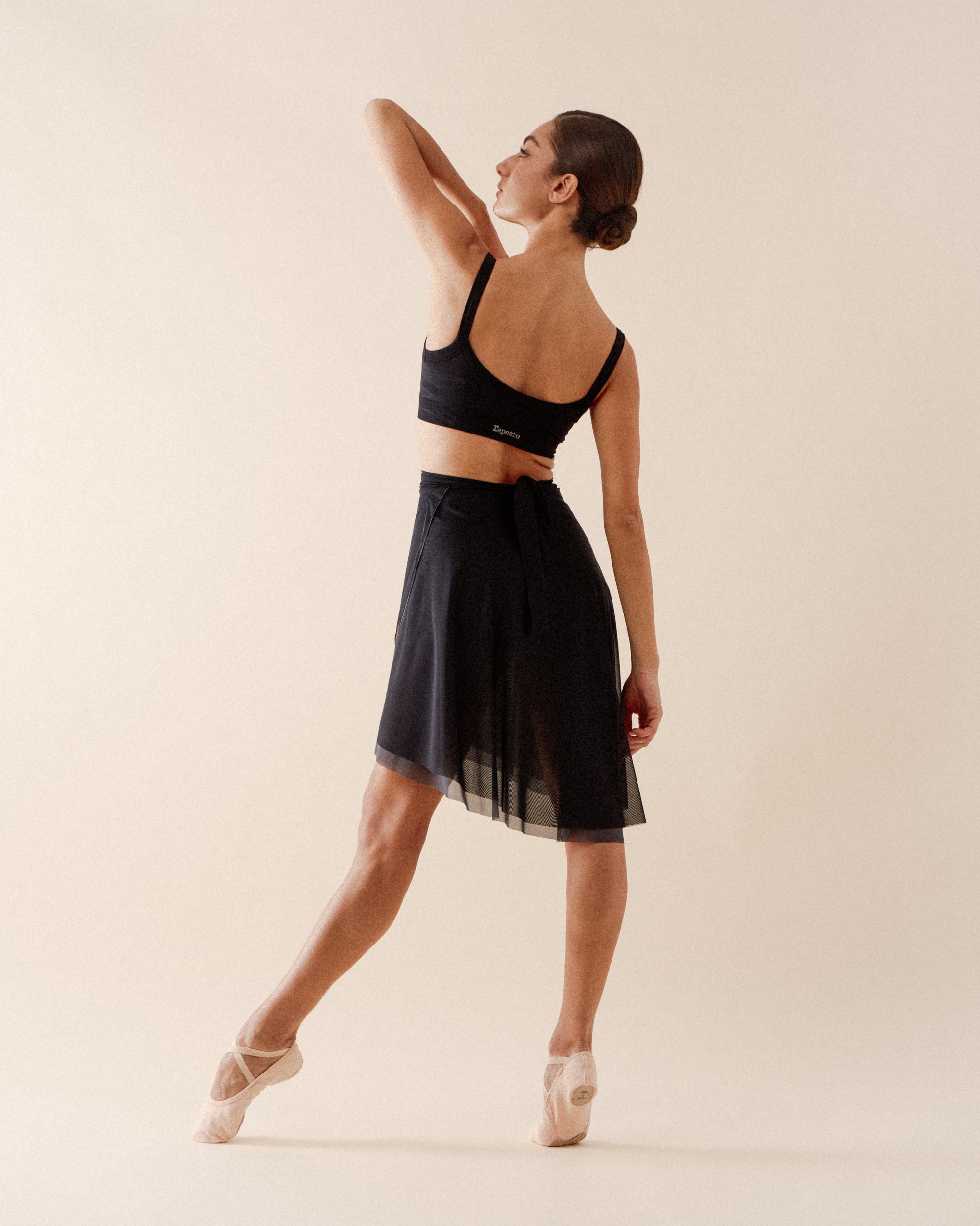 Two color reversible fishnet skirt