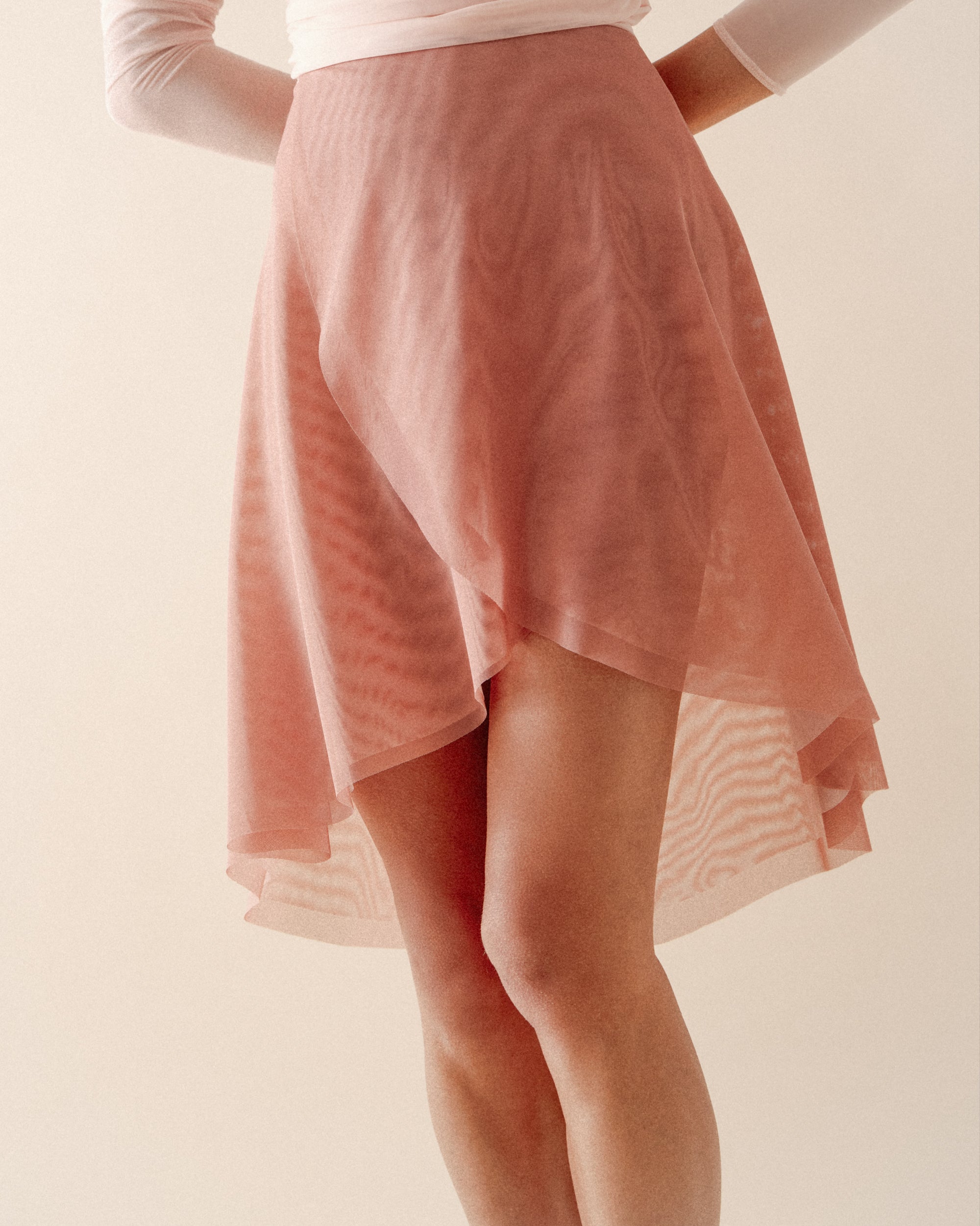 Two color reversible fishnet skirt