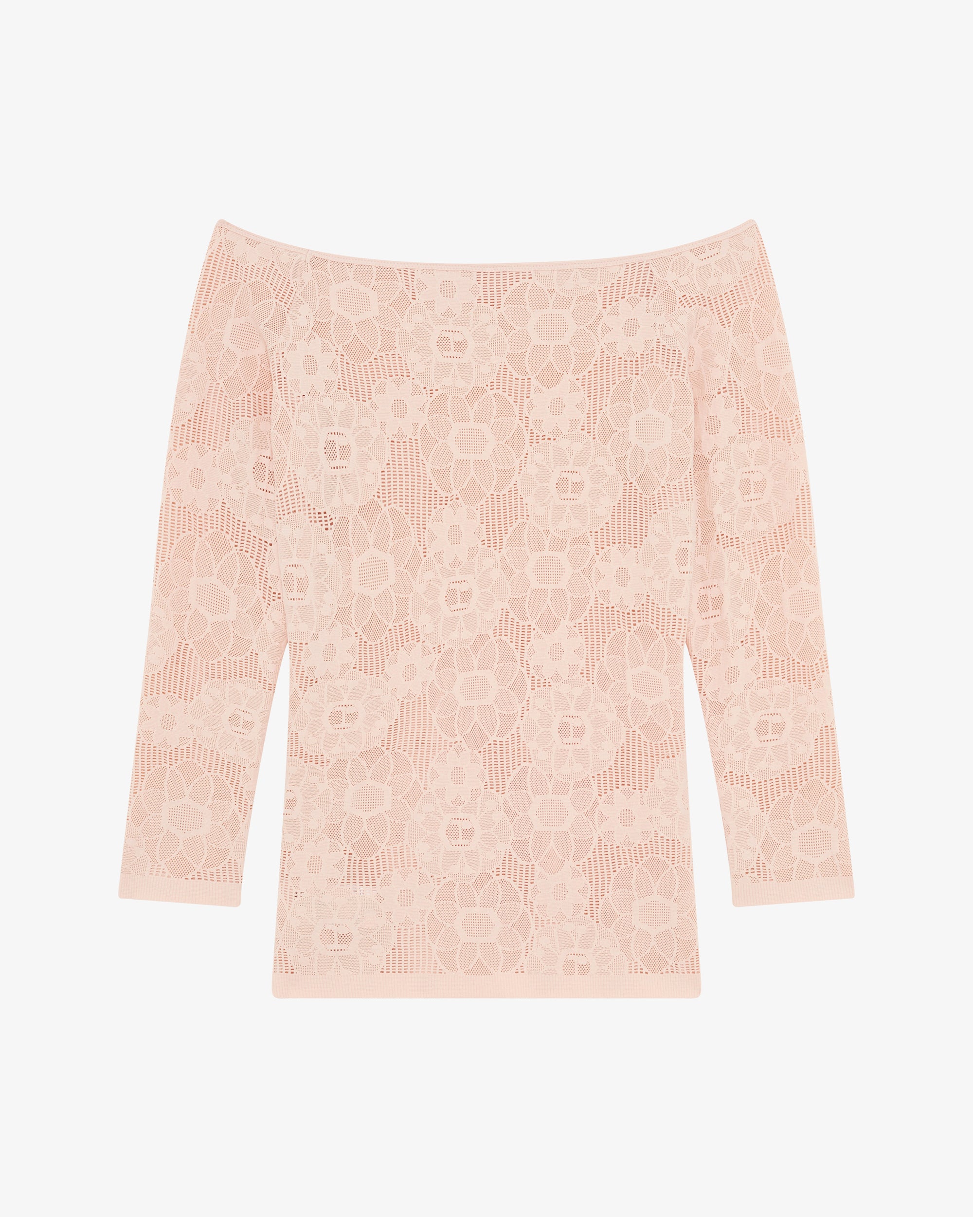 Top manches longues en dentelle rosace