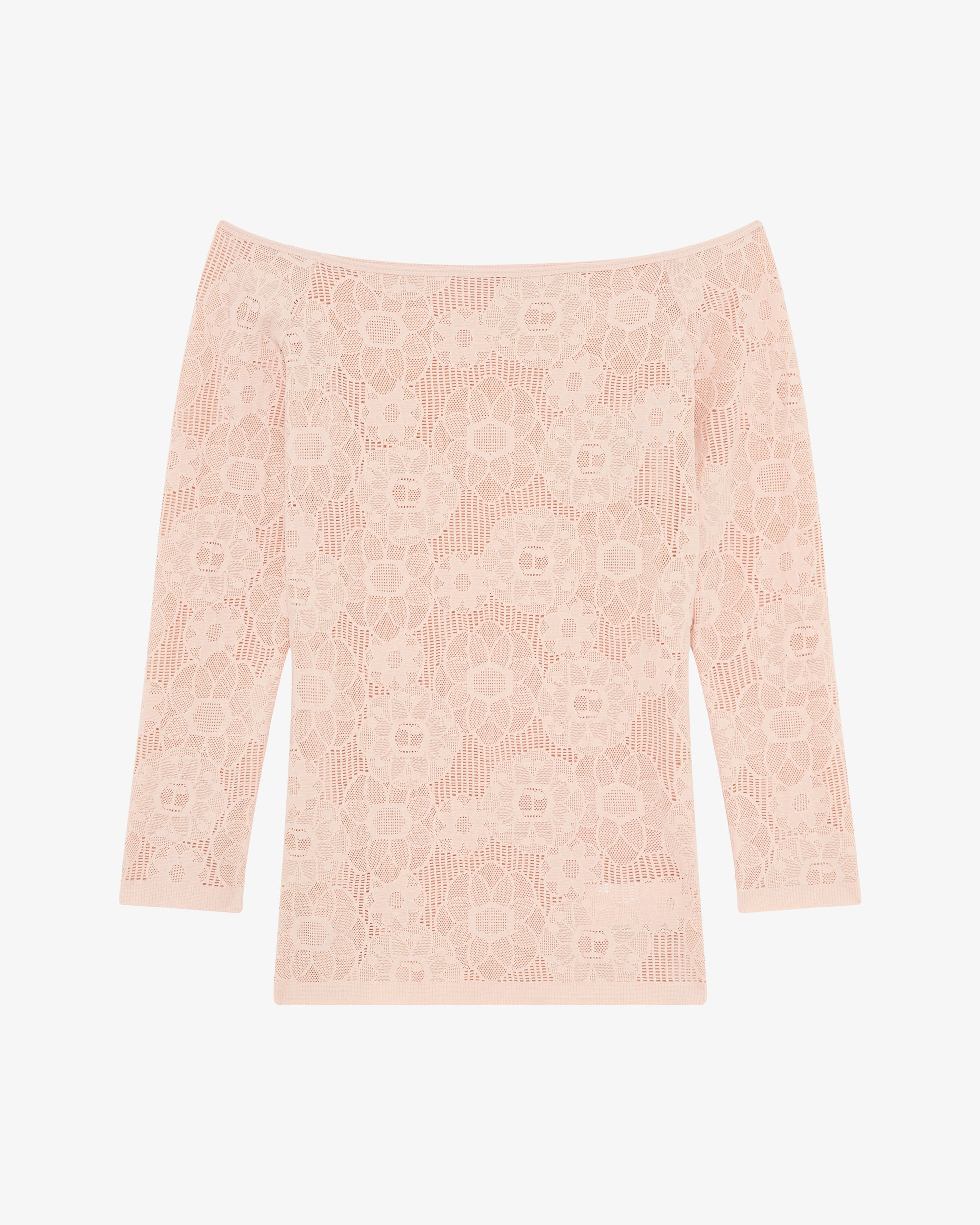 Top manches longues en dentelle rosace
