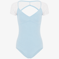 Leotard with short lace sleeves