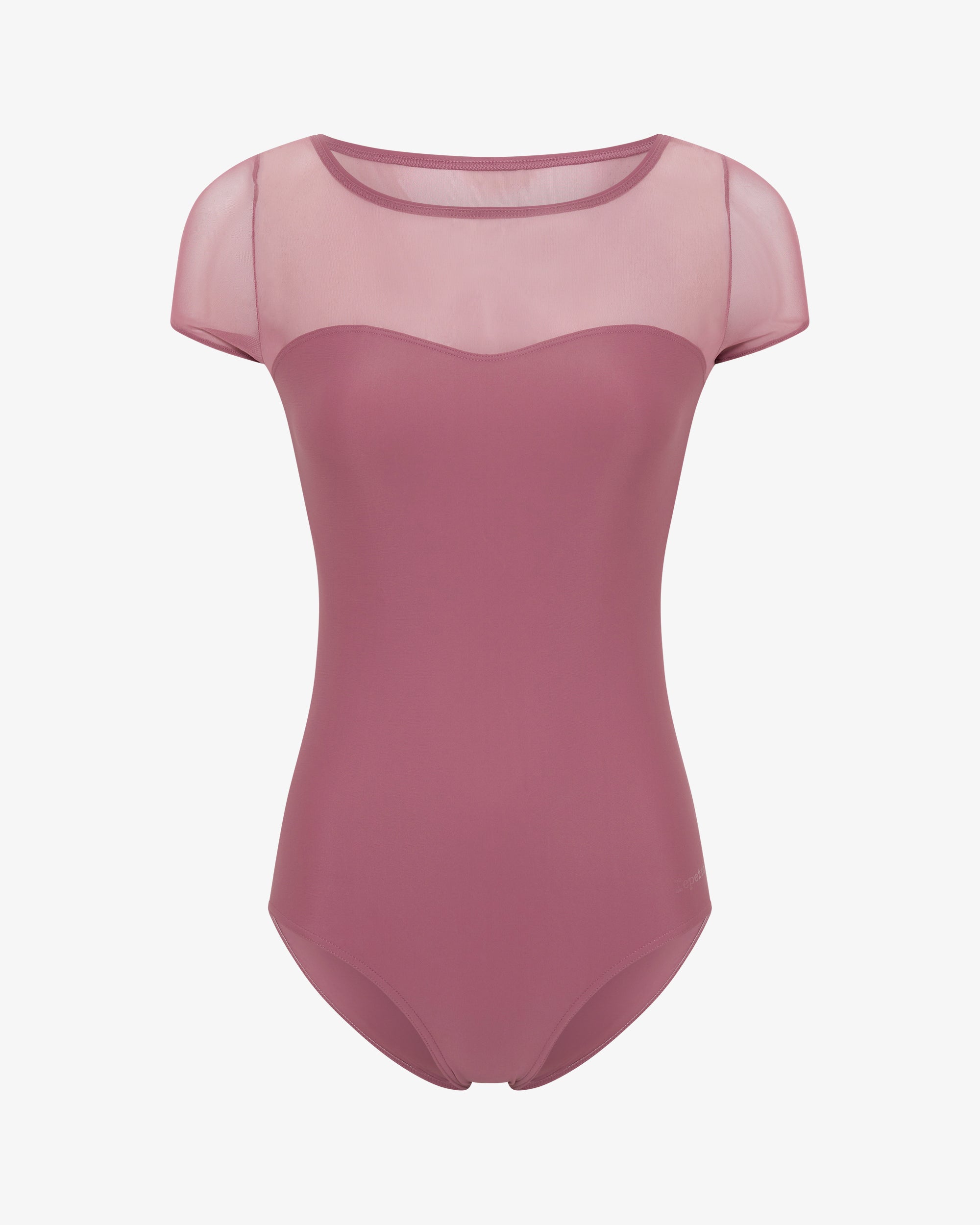 Justaucorps manches courtes bi-matière avec résille