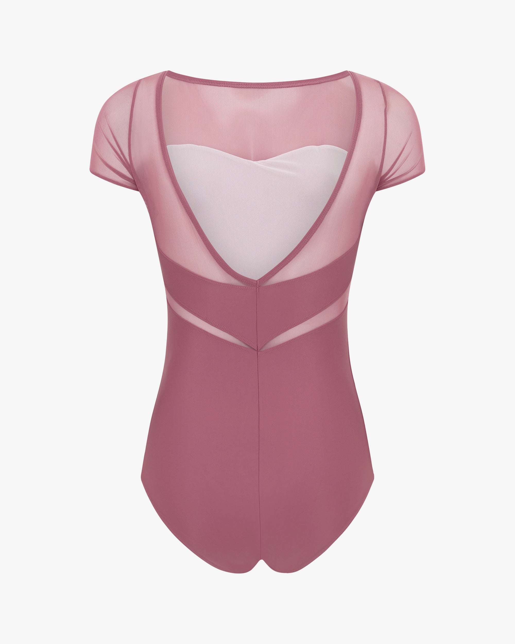 Two-tone short sleeve leotard with mesh - Kids