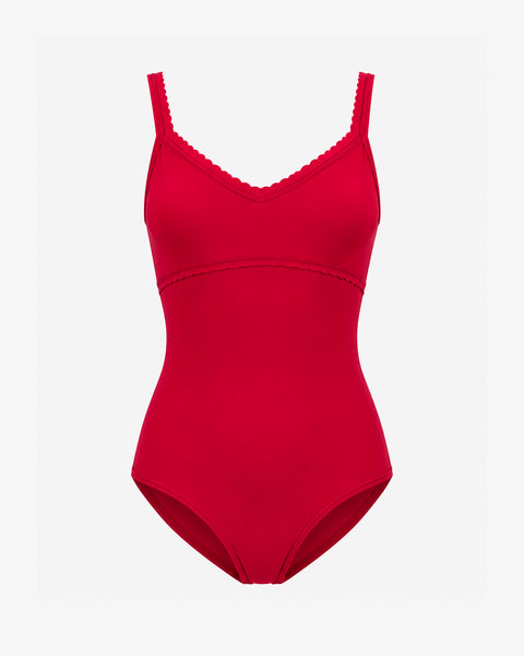 Fancy Trim Leotard Garnet | Repetto