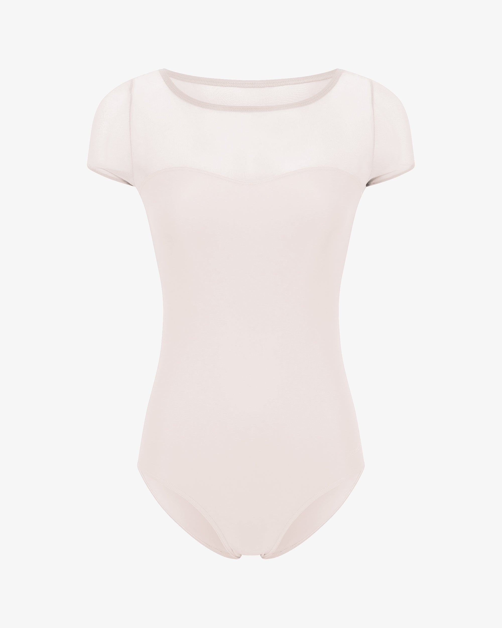 Two-tone short sleeve leotard with mesh - Kids