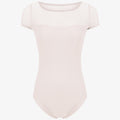 Two-tone short sleeve leotard with mesh - Kids