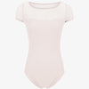 Two-tone short sleeve leotard with mesh - Kids