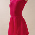 Two-tone short sleeve leotard with mesh - Kids
