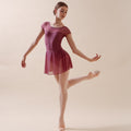 Two-tone short sleeve leotard with mesh - Kids