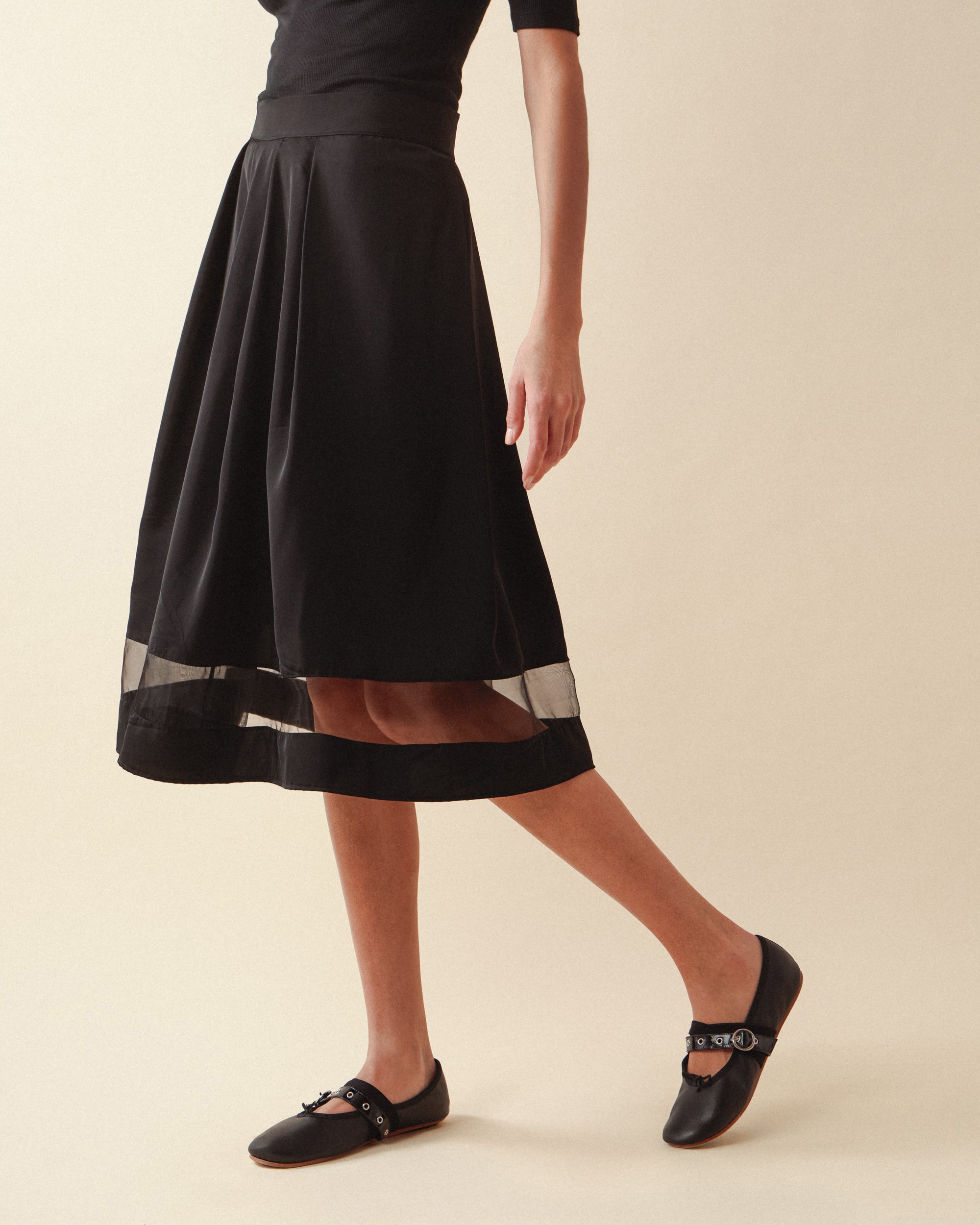 Signature tulle midi skirt