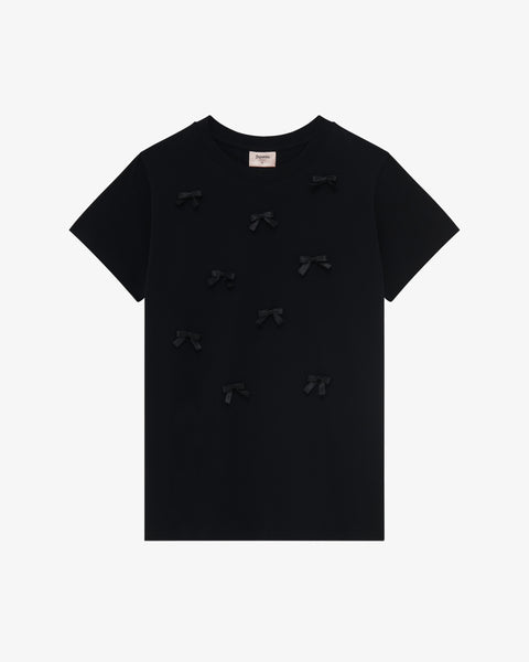 トップス Repetto Small knots T-shirt Small Bows T-Shirt Black | Repetto