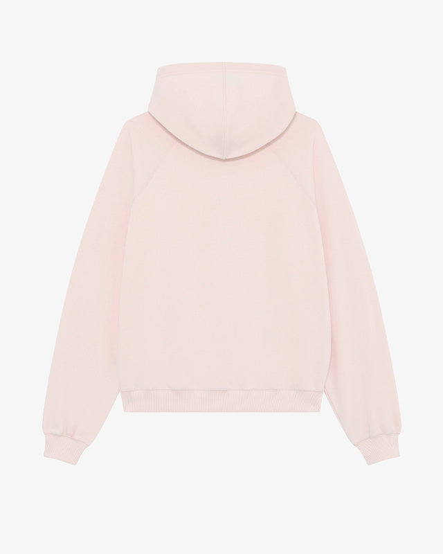 Zipped hoodie with satin stripe