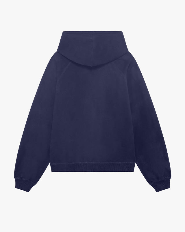 Zipped hoodie with satin stripe