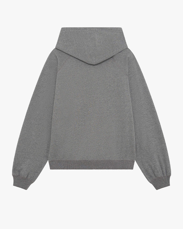 Zipped hoodie with satin stripe