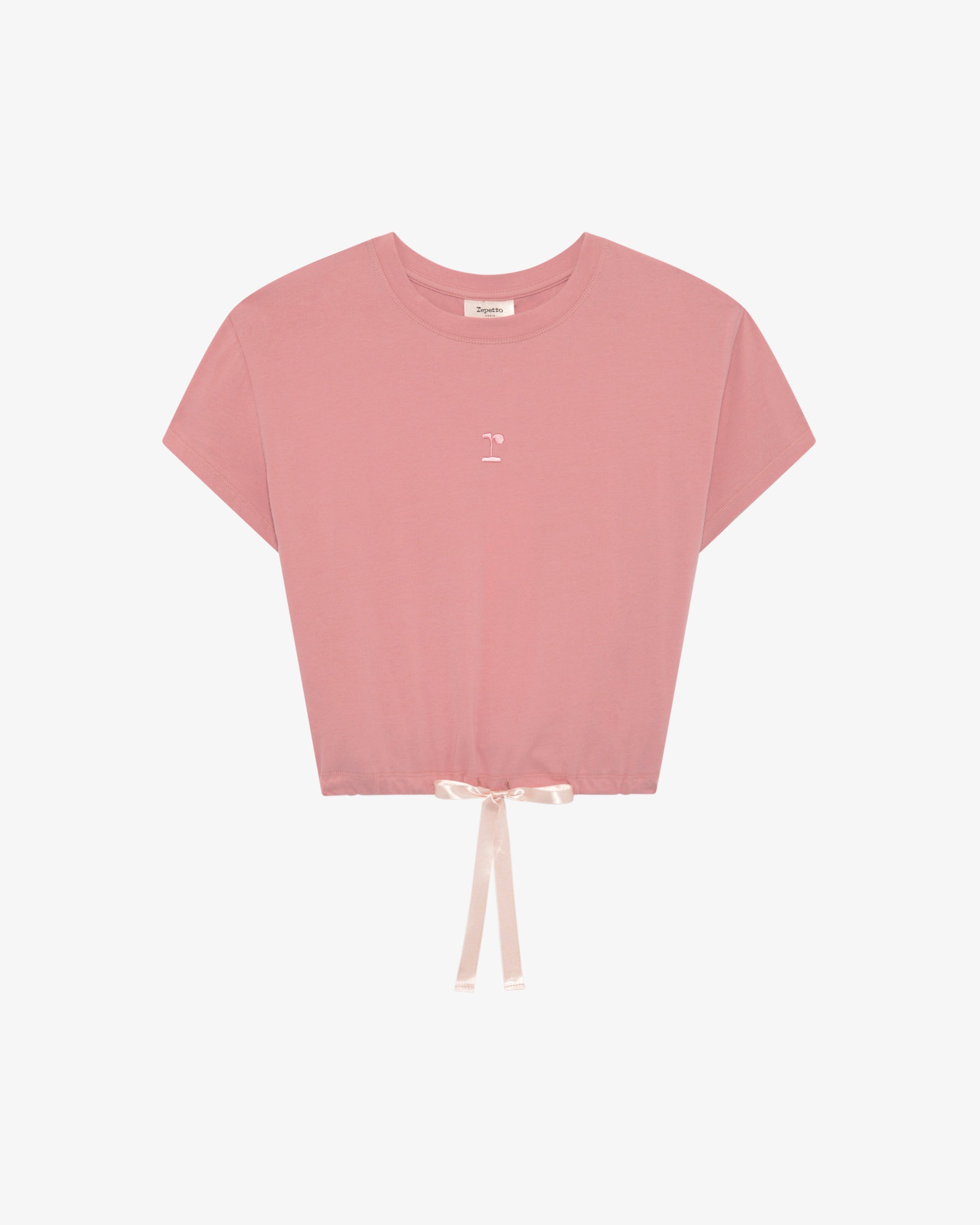 トップス Repetto Small knots T-shirt Small Bows T-Shirt Rose Icon | Repetto