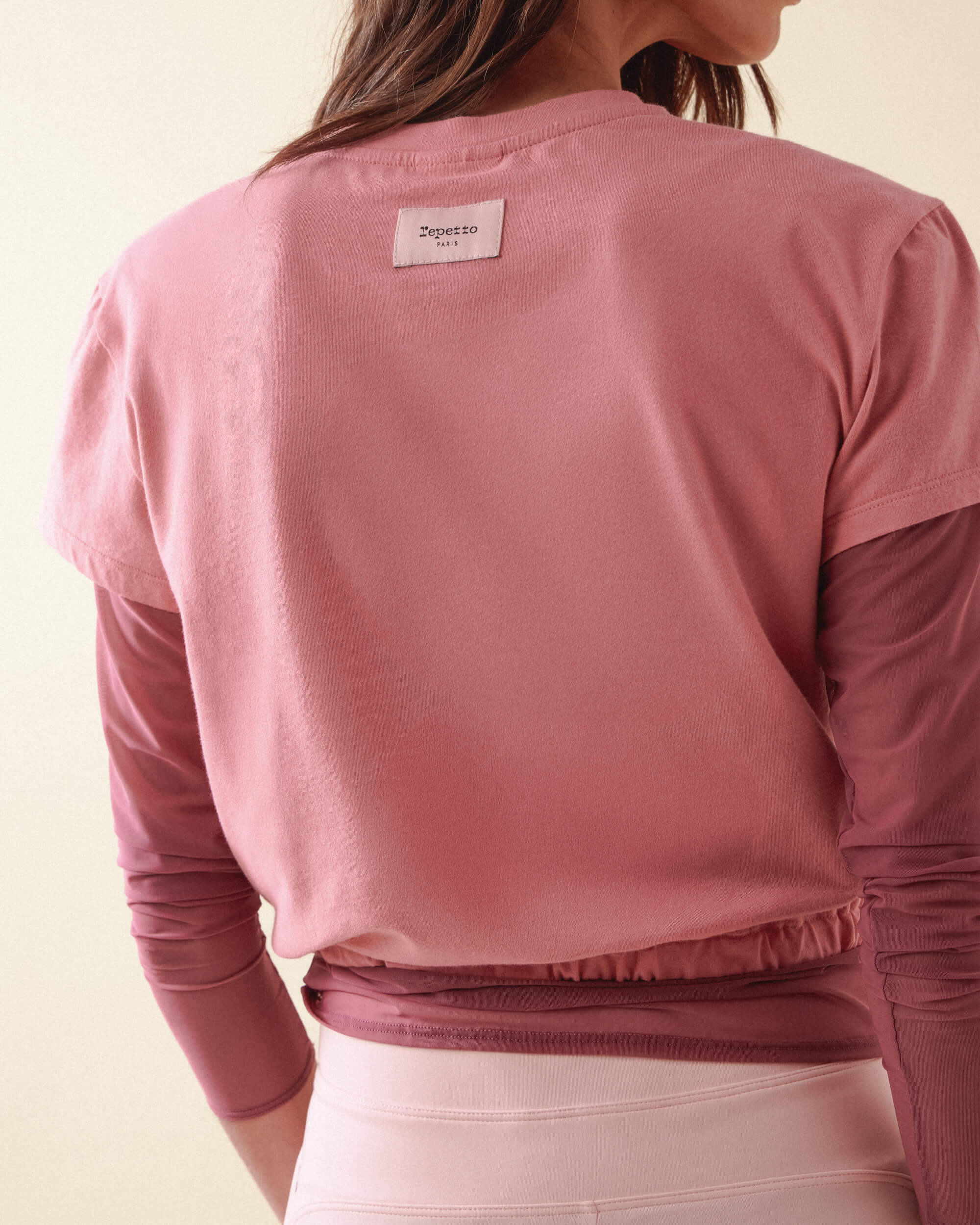 Signature satin cropped T-shirt