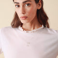 T-shirt col volanté