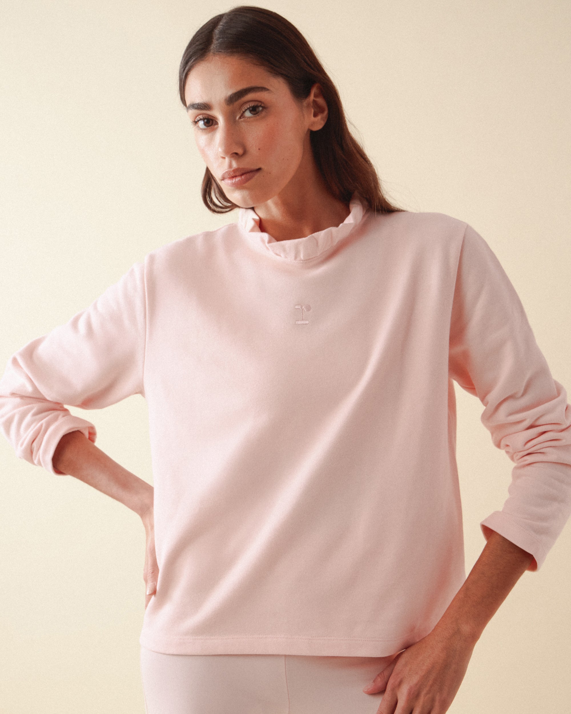Ruffled Collar Sweatshirt