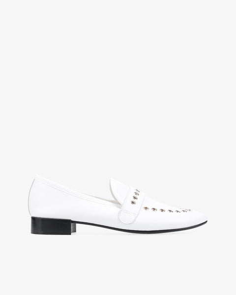 Michael Rubber Sole Loafers White with Eyelets | Repetto