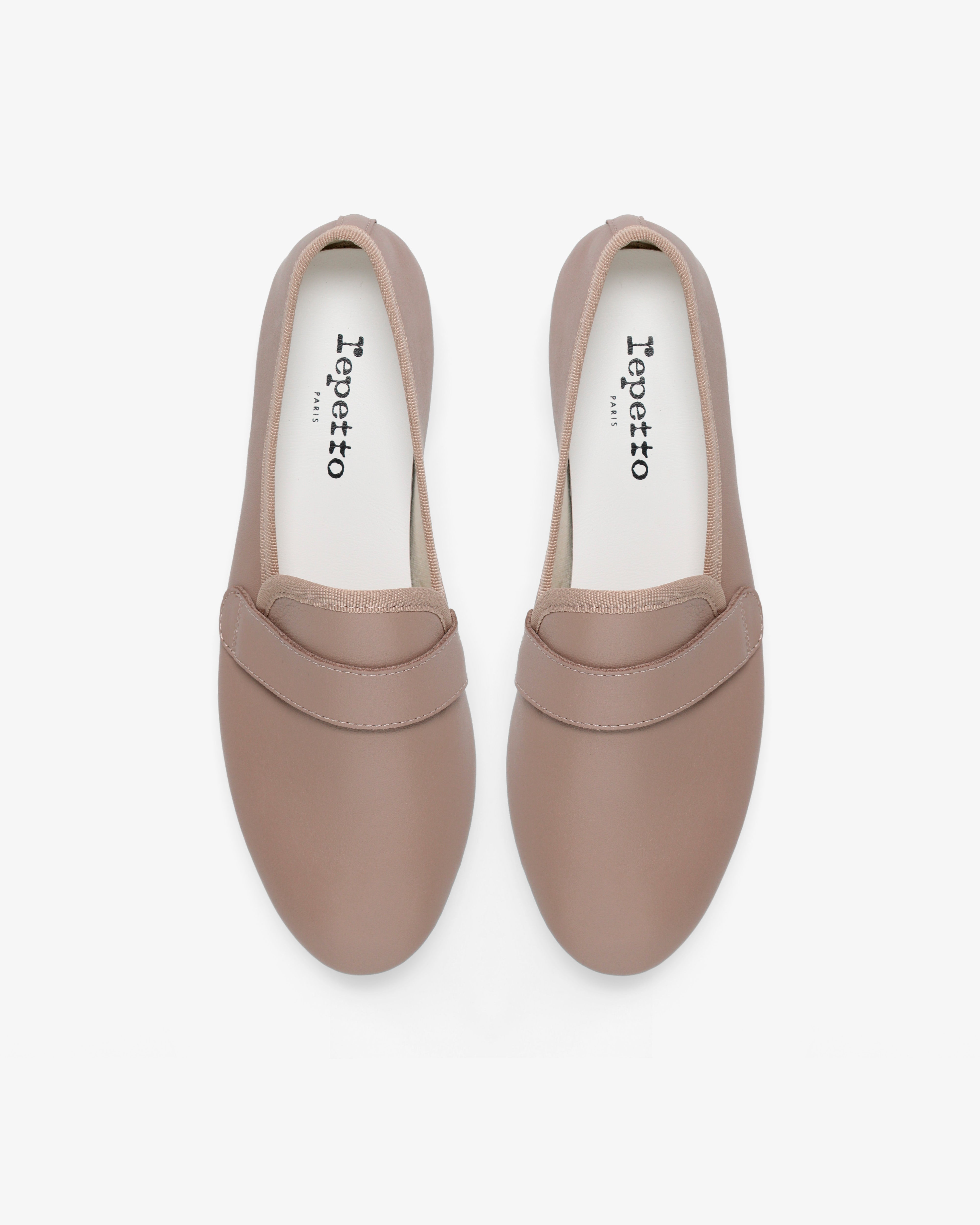 Mocassins Michael cuir Beige Taupe Repetto Paris