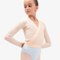 Bicolor rib-knit wrap-over