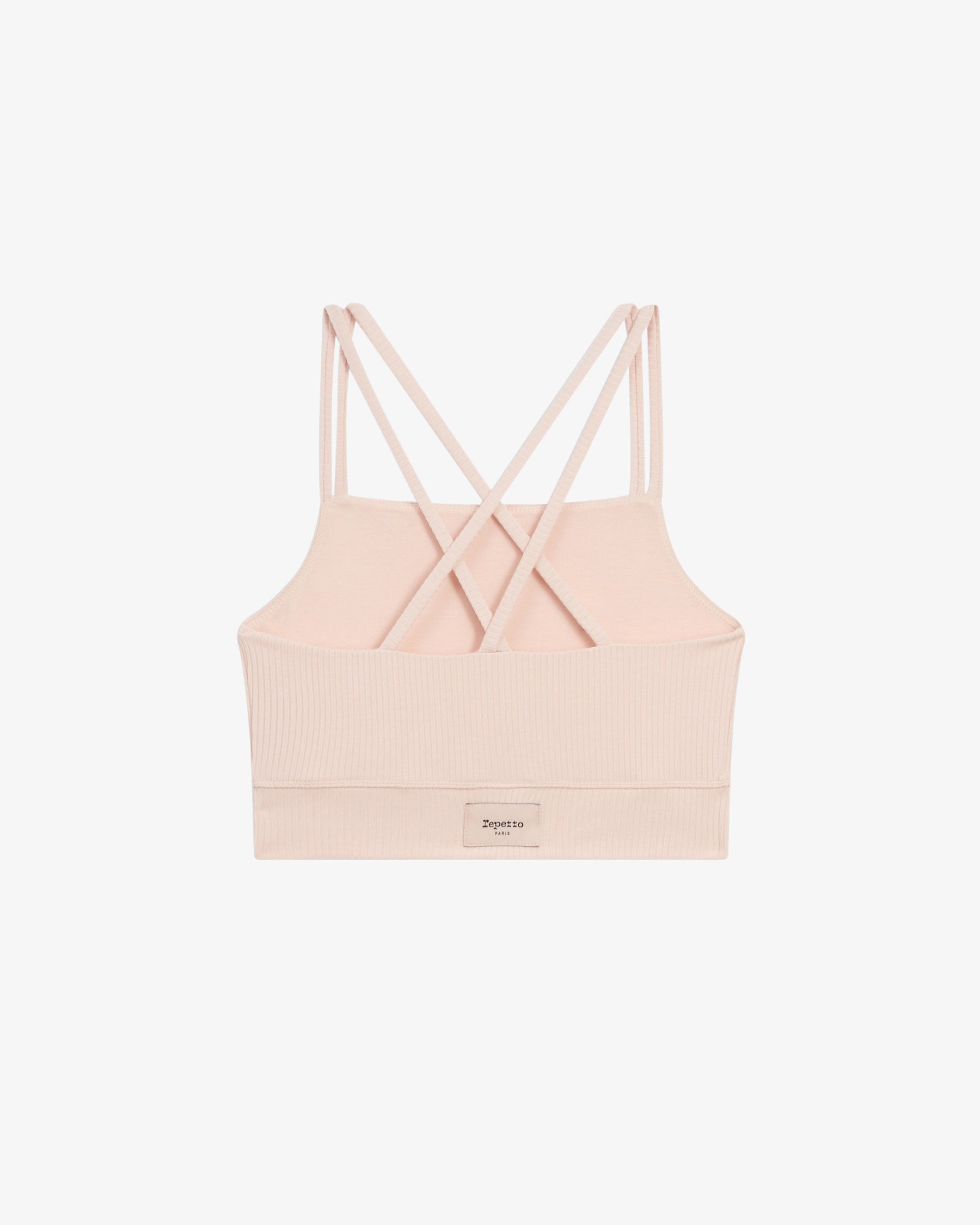 Thin straps ribbed bralette Petal pink – Repetto