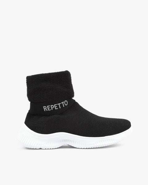 靴 repetto 3D High-Top Warm-Up Sneakers Black | Repetto