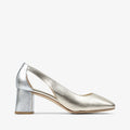 Escarpins cuir Terry Or clair bulle et Argent