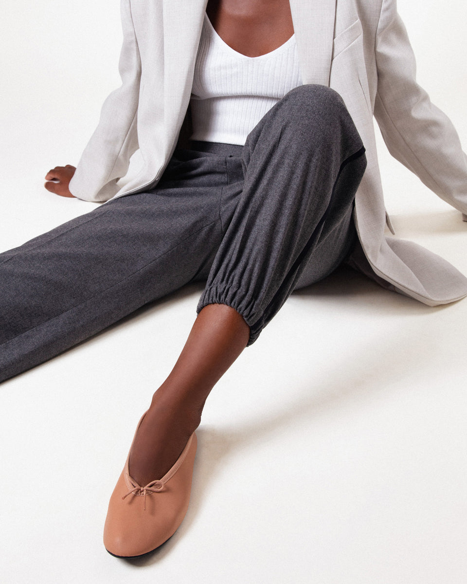 Chaussons ballerines en lycra rose nude main image 1